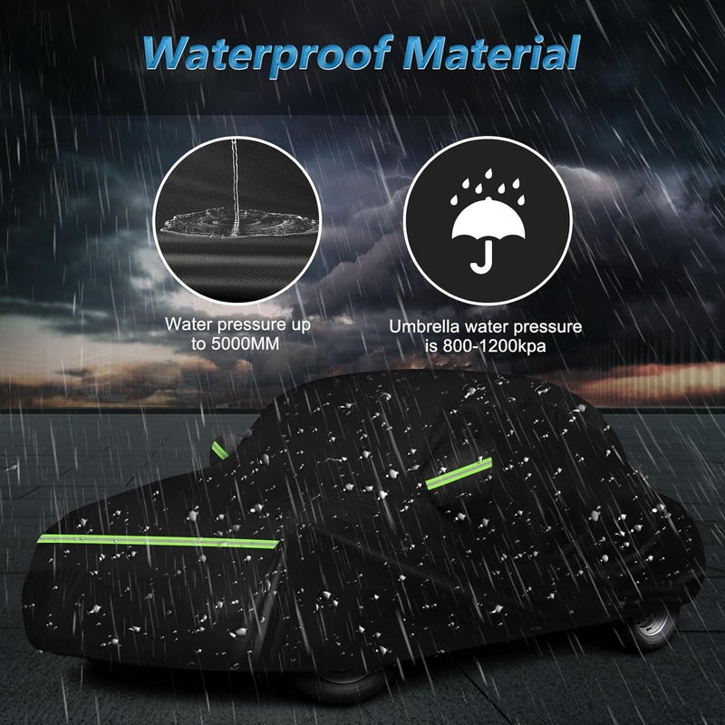 BIGACOVER Custom Fit for Volkswagen Beetle Bug 2-Door 1960-1980 Sedan Car Cover Waterproof Heavy Duty All-Weather Protection with Door Zipper & Storage Bag - Image 5